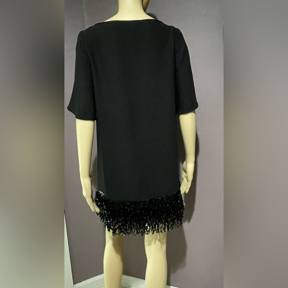 Kate Spade Black Mini Dress with Sequin Fringe - Picture 4 of 16